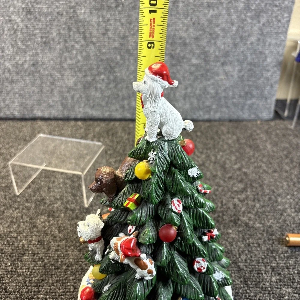 Collections Etc~Dog Lighted Tabletop Christmas Tree~Works